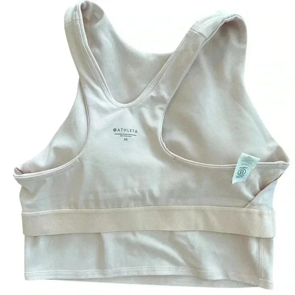 Athleta Crop Workout Tank With Built In Bra Light Pink XS yoga Activewear Gym - Picture 4 of 7